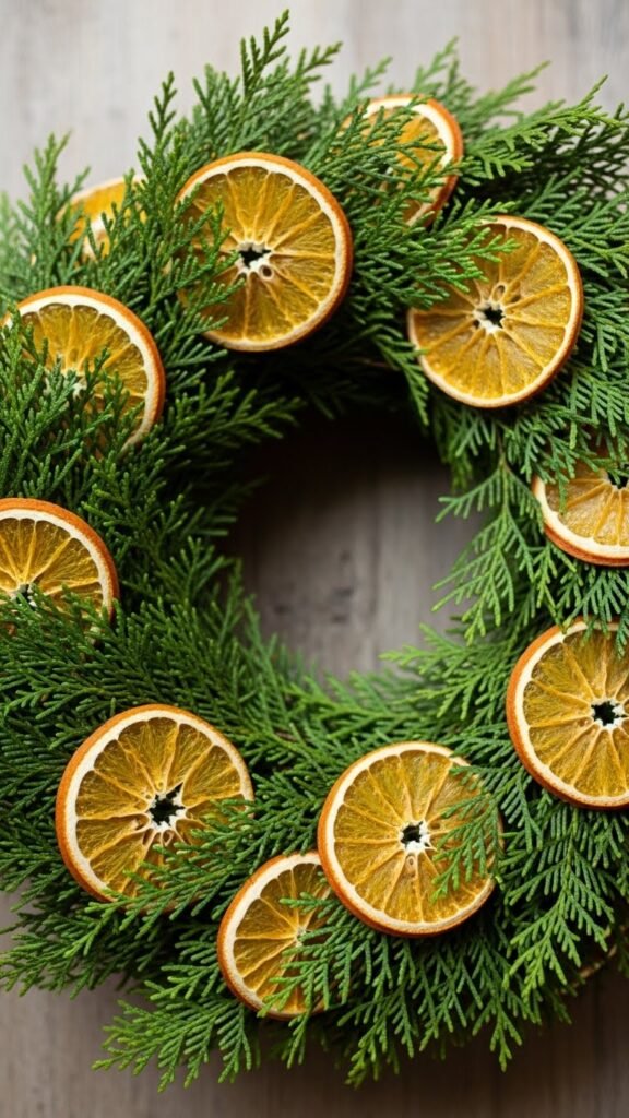 Cedar and Orange Slice Wreath