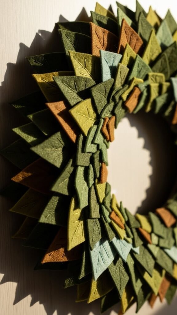 Felt Leaf Wreath