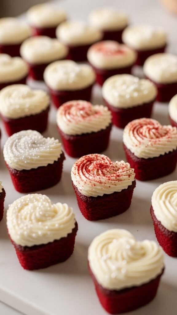 Classic Red Velvet Heart Cupcakes