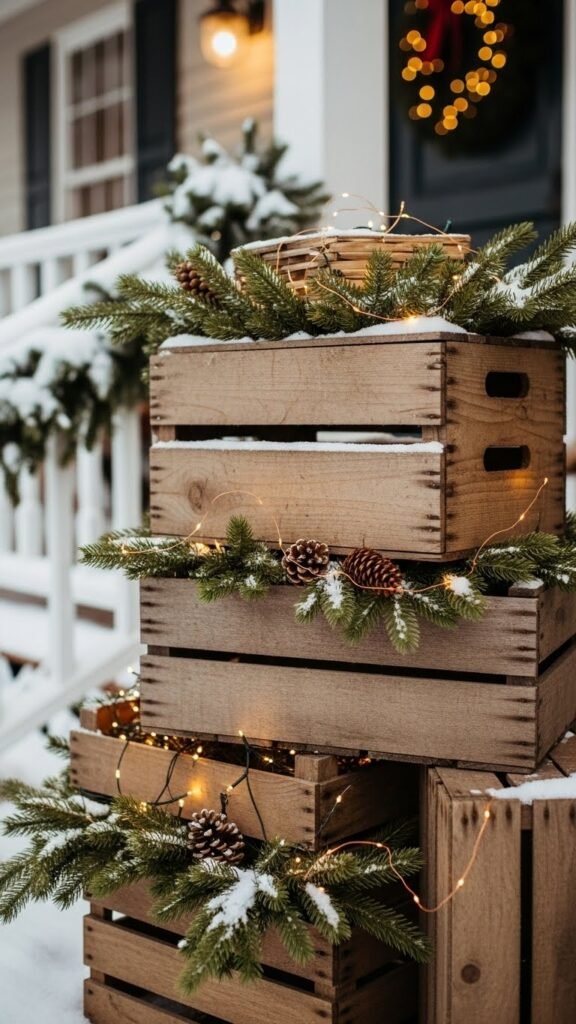 Rustic Wooden Crate Display