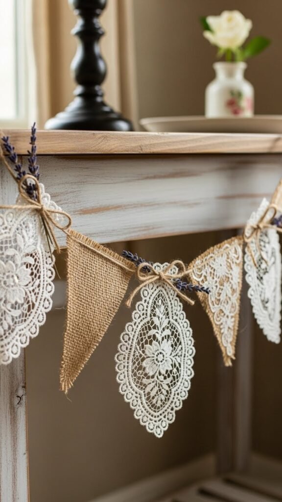 Burlap and Lace Garland