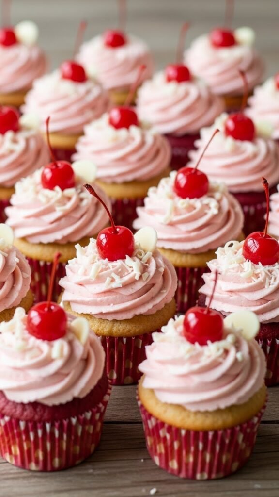 Cherry Almond Romance Cupcakes
