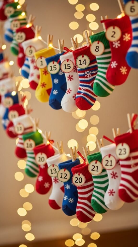 Christmas Sock Garland Countdown