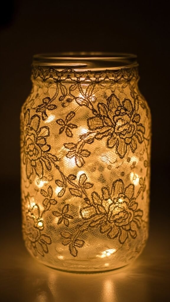  Lace-Trimmed Glow Jar