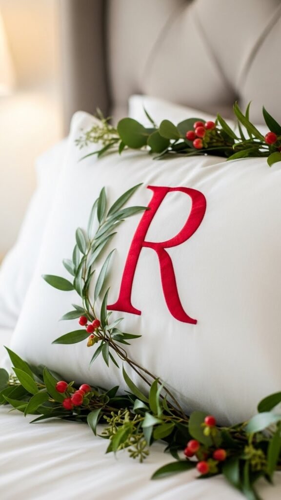  Monogram Christmas Pillow