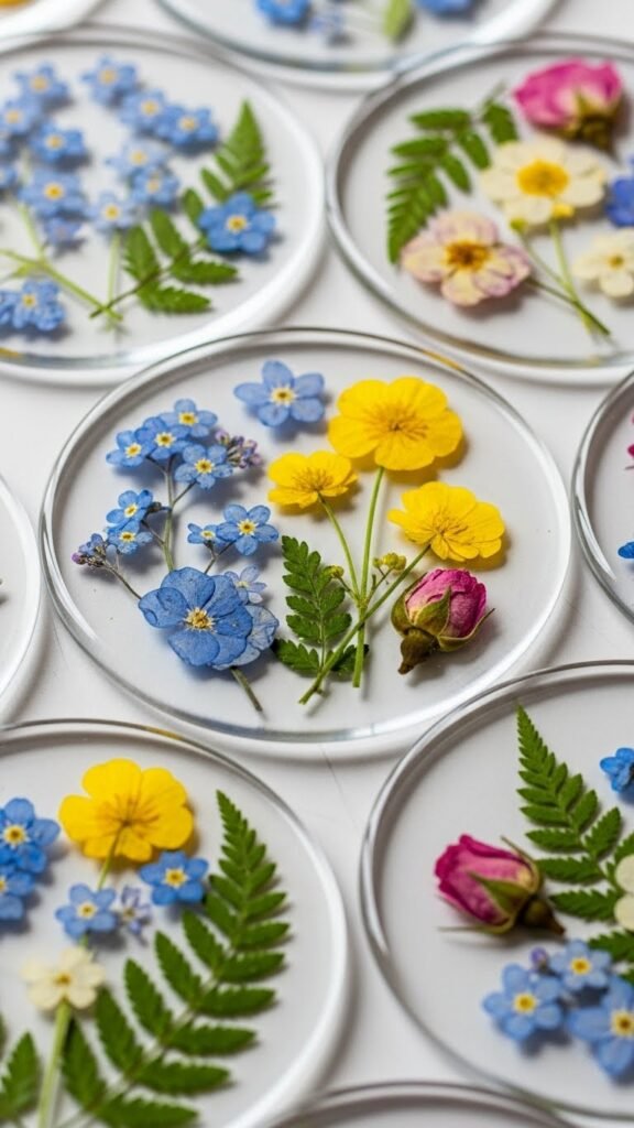 Pressed Flower Glass Ornaments