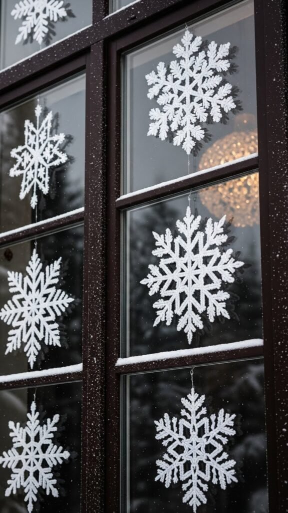 Snowflake Window Frame Decor