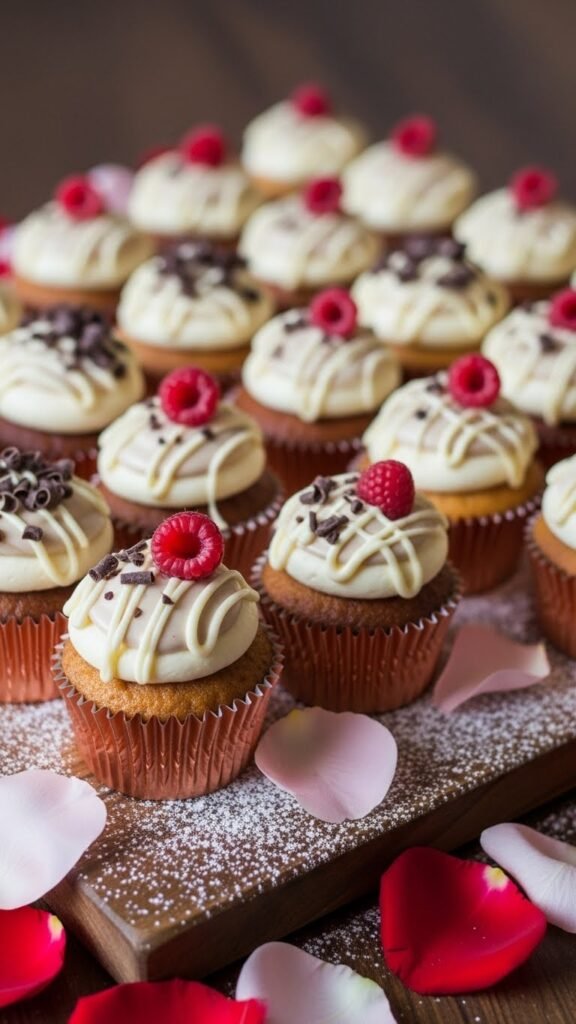 White Chocolate Drizzle Cupcakes