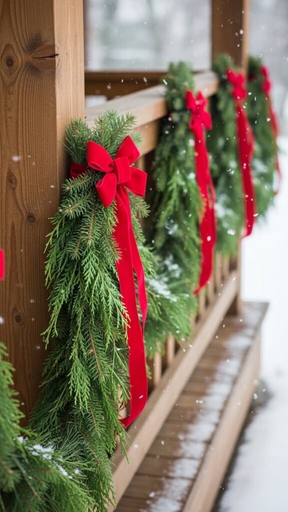 DIY Porch Rail Garland Bunches