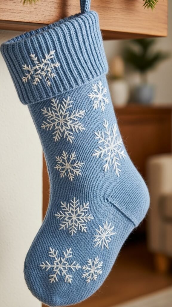 Embroidered Snowflake Stocking