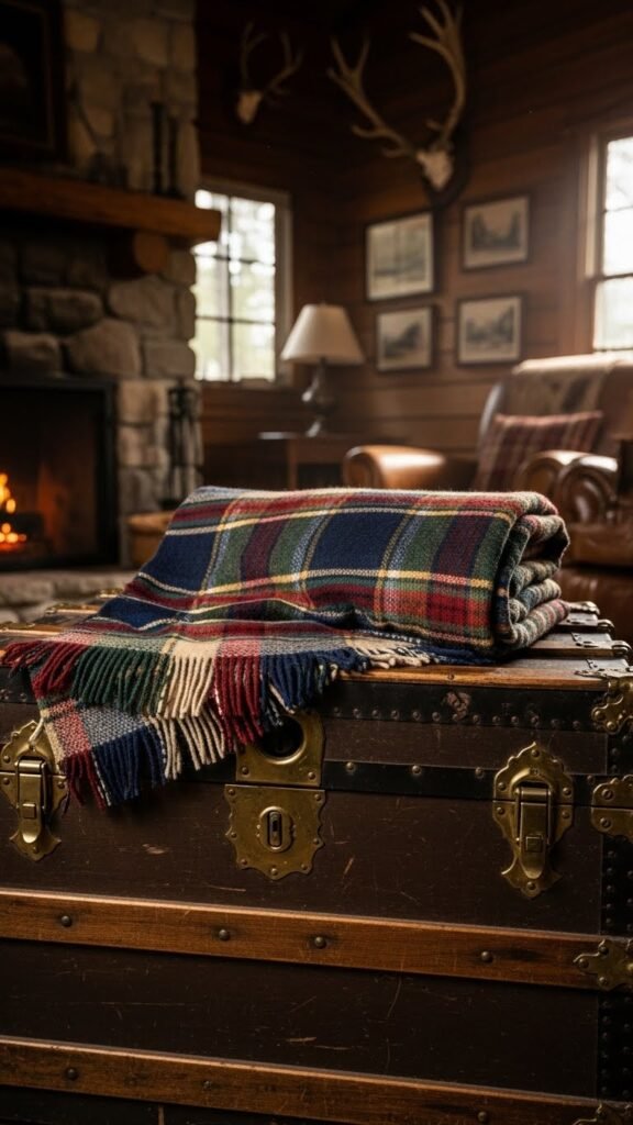 Vintage-Style Plaid Throw