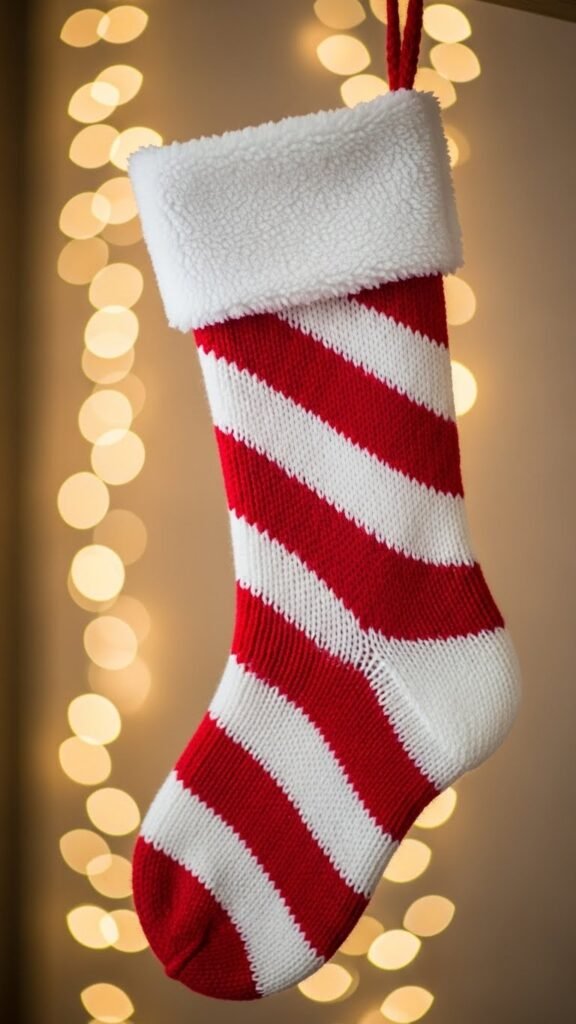 Candy Cane Striped Stocking