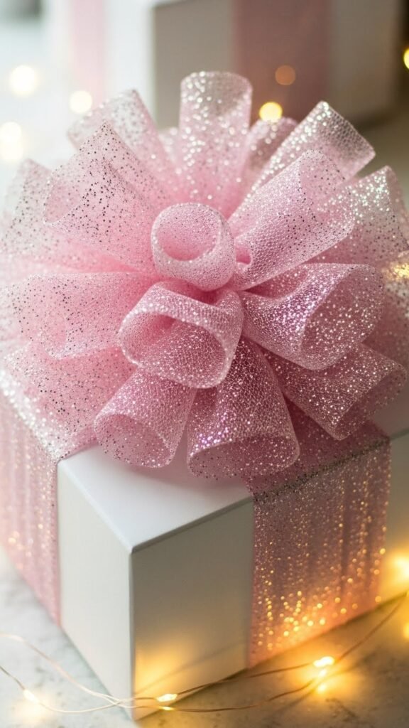 Glitter Tulle Fluffy Bow