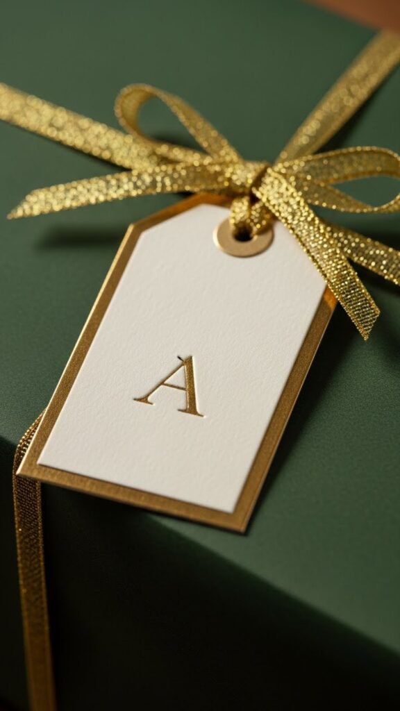 Monogram Tag With Metallic Edge