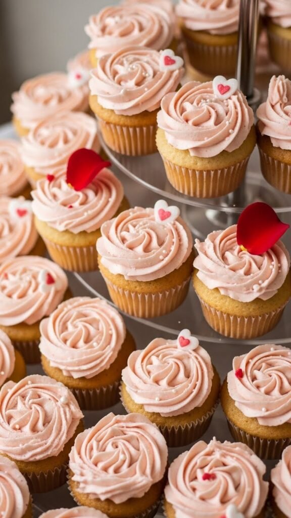 Blush Buttercream Swirl Cupcakes