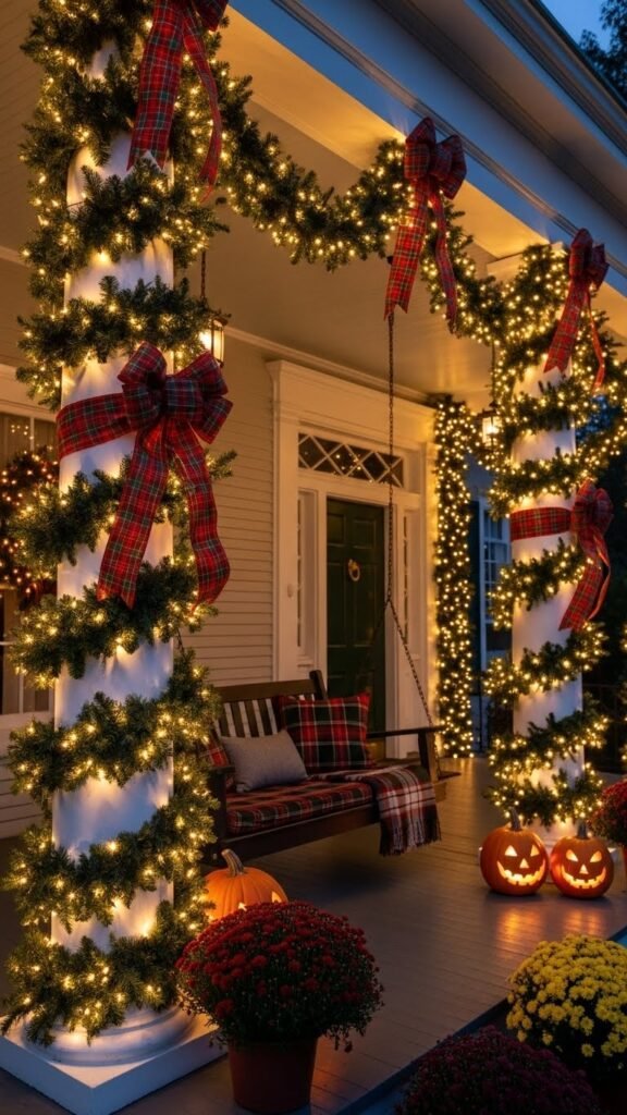  Garland-Wrapped Columns