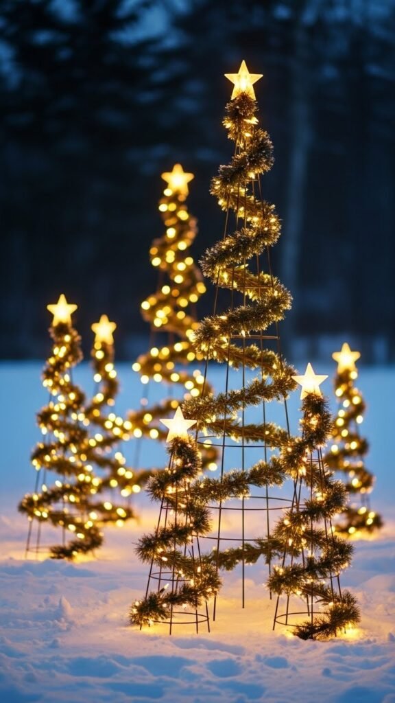 DIY Mini Christmas Trees from Tomato Cages