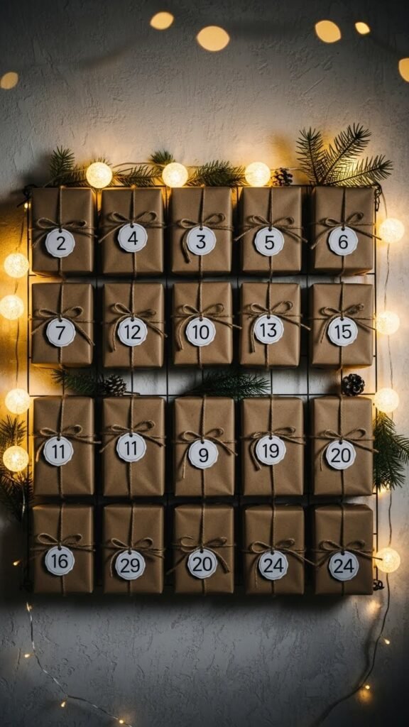  Brown Paper Wrap Wall Grid