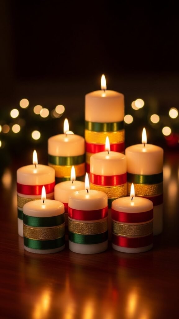 Candle & Ribbon Cluster