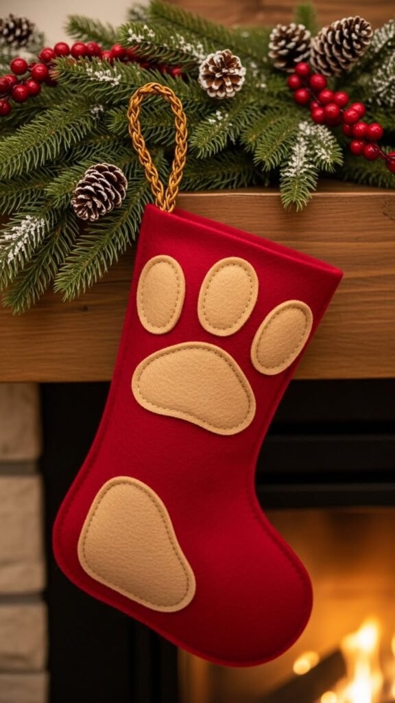 Pet-Friendly Paw Print Stocking
