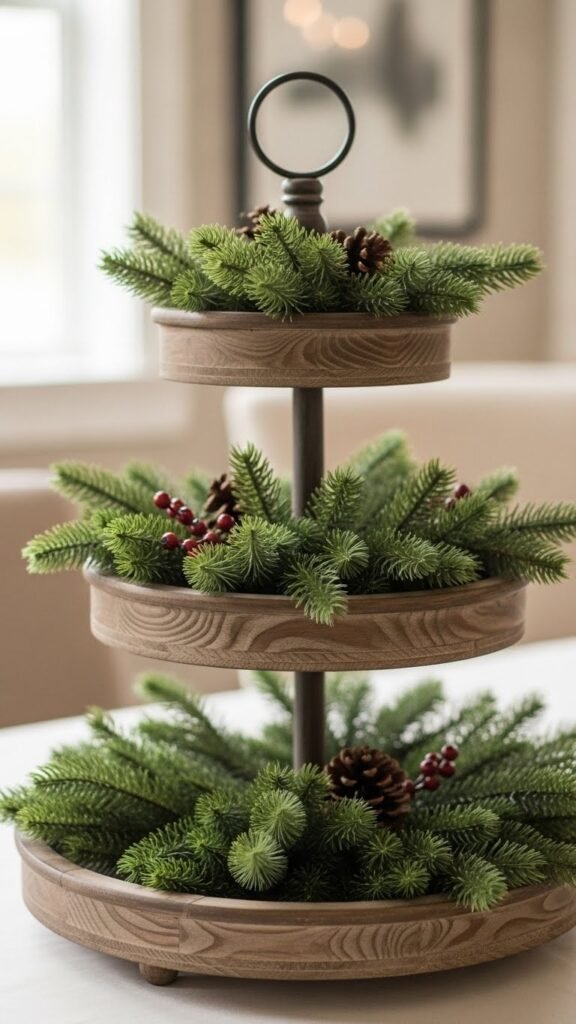  Tiered Tray Evergreen Layers