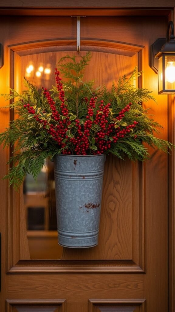 Berry and Cedar Door Bucket