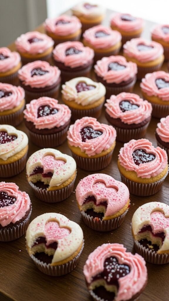Heart Cutout Center Cupcakes