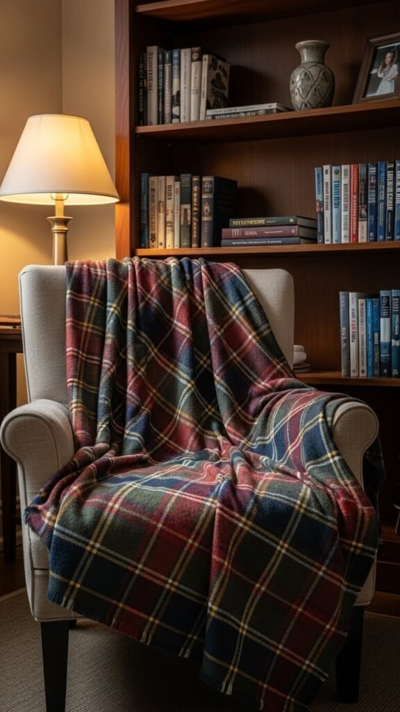 Plaid Blanket in Reading Nooks