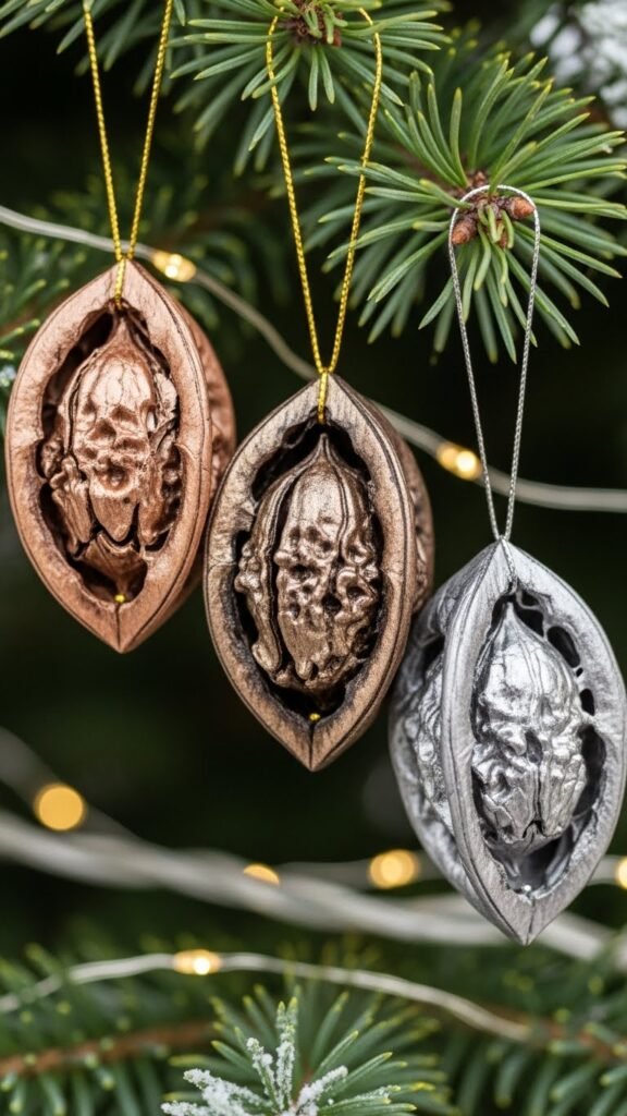 Metallic Painted Walnut Shells