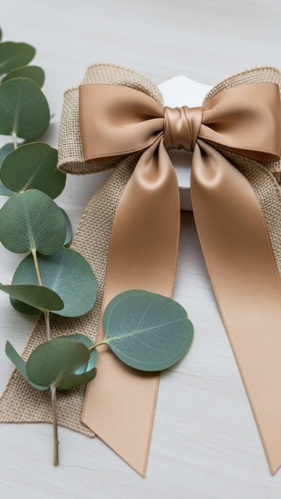 Satin and Jute Contrast Bow