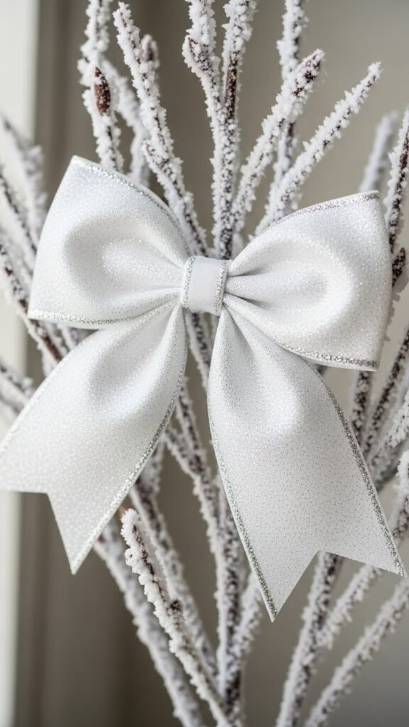 Sparkling Snowy White Bow