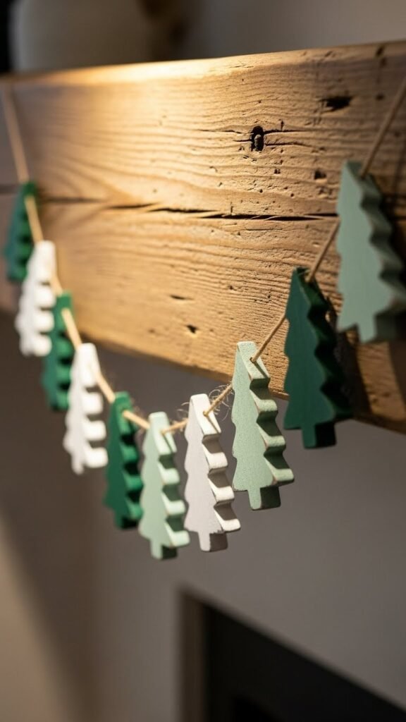 Wooden Tree Cutout Garland