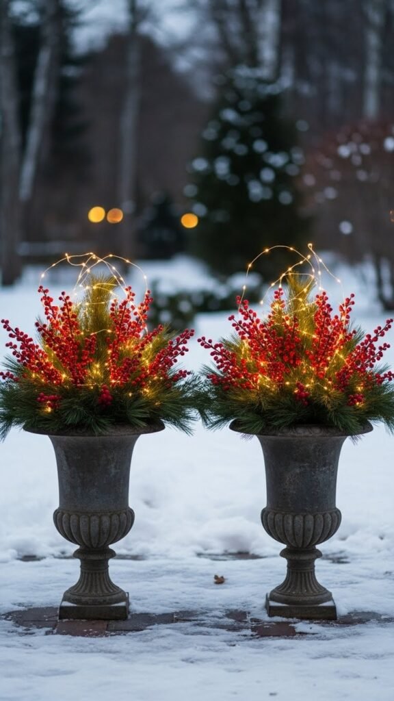 DIY Berry Branch Urns