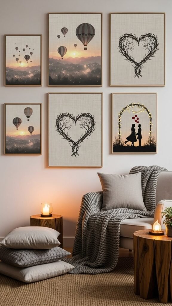 Romantic Quote Art With Linen Backgrounds