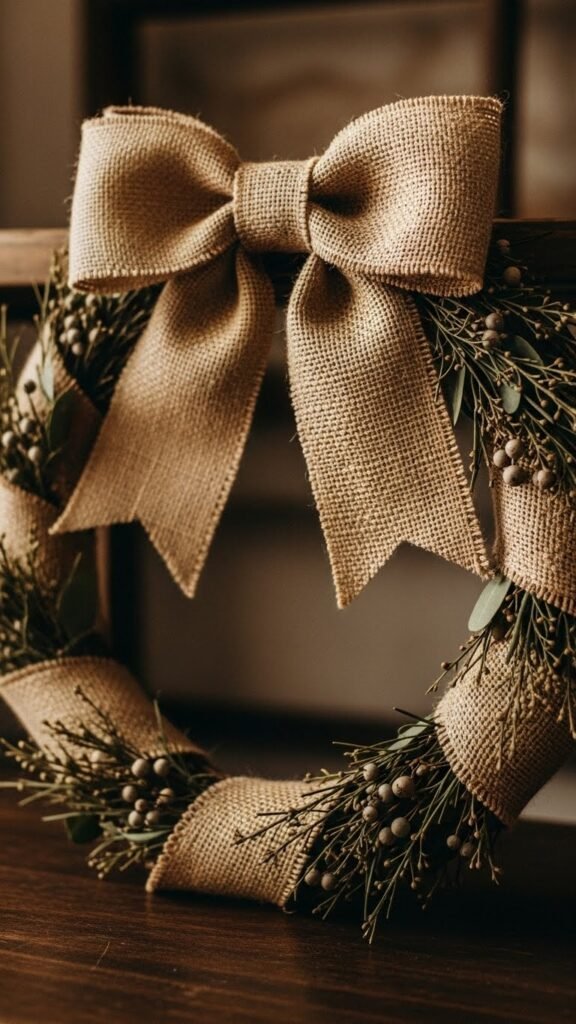 Soft Burlap Bow Wreath