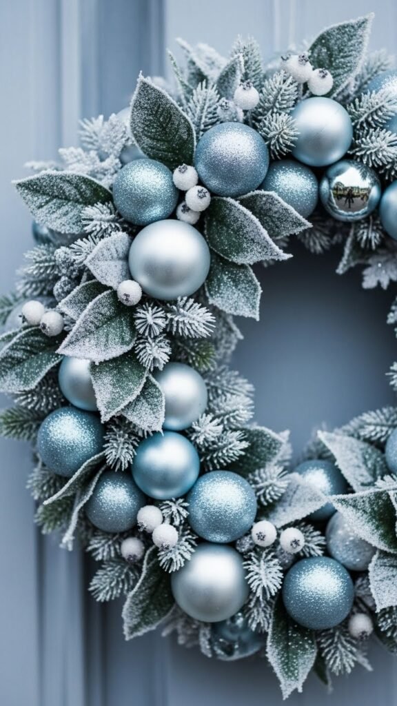 Ice-Blue Winter Wreath