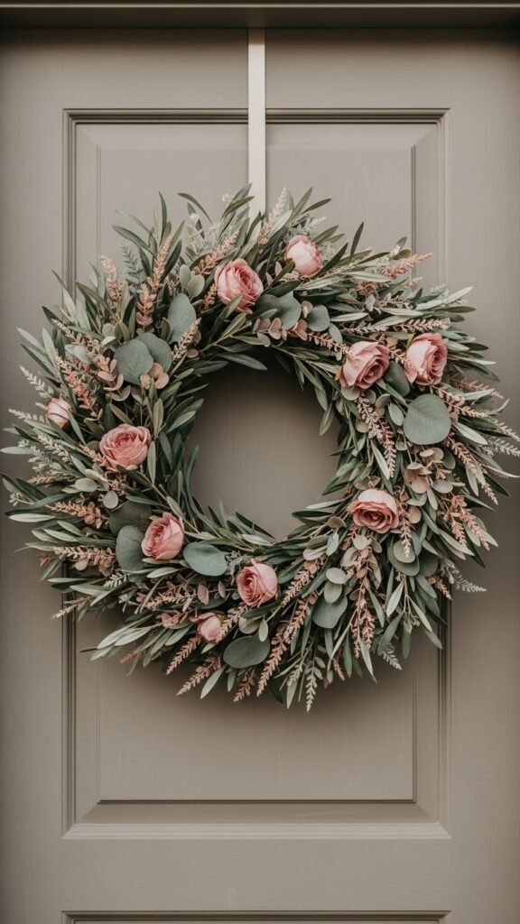 Muted Rose and Leaf Spray