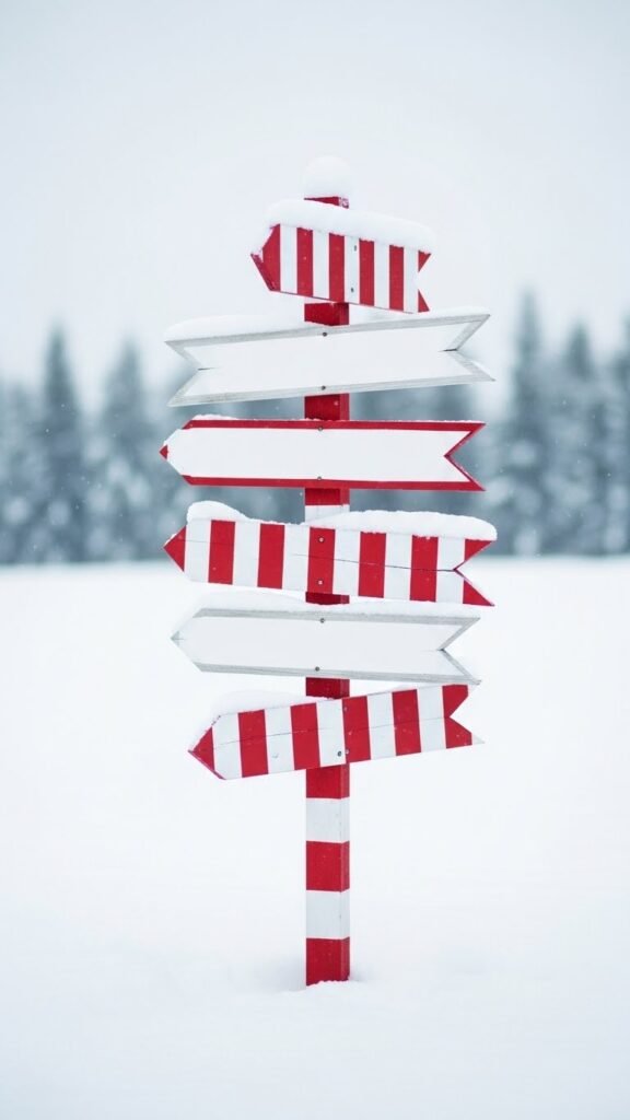 Wooden “North Pole” Signpost