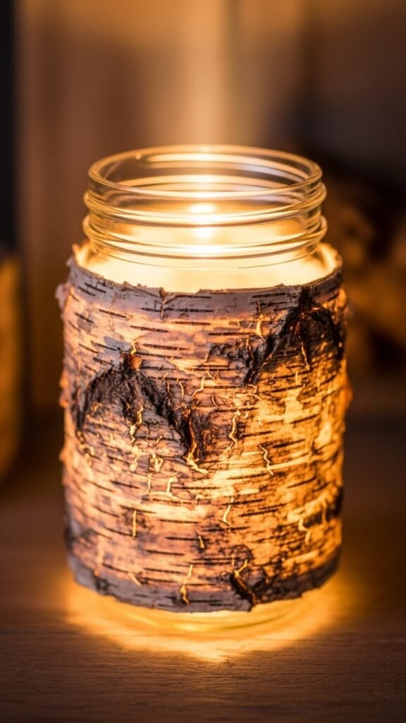 Birch Bark Lantern Jar