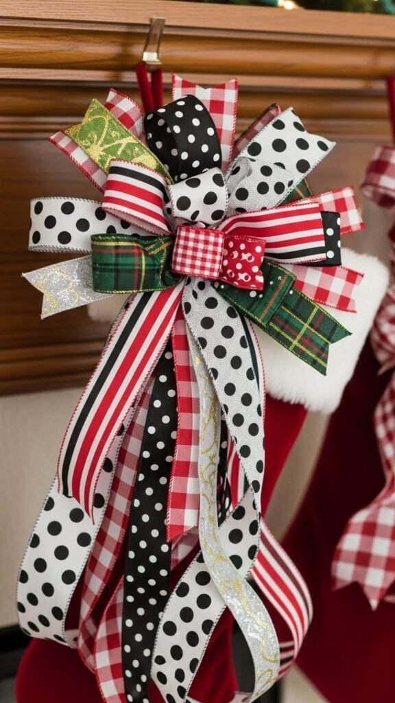 Joyful Ribbon-Adorned Stocking