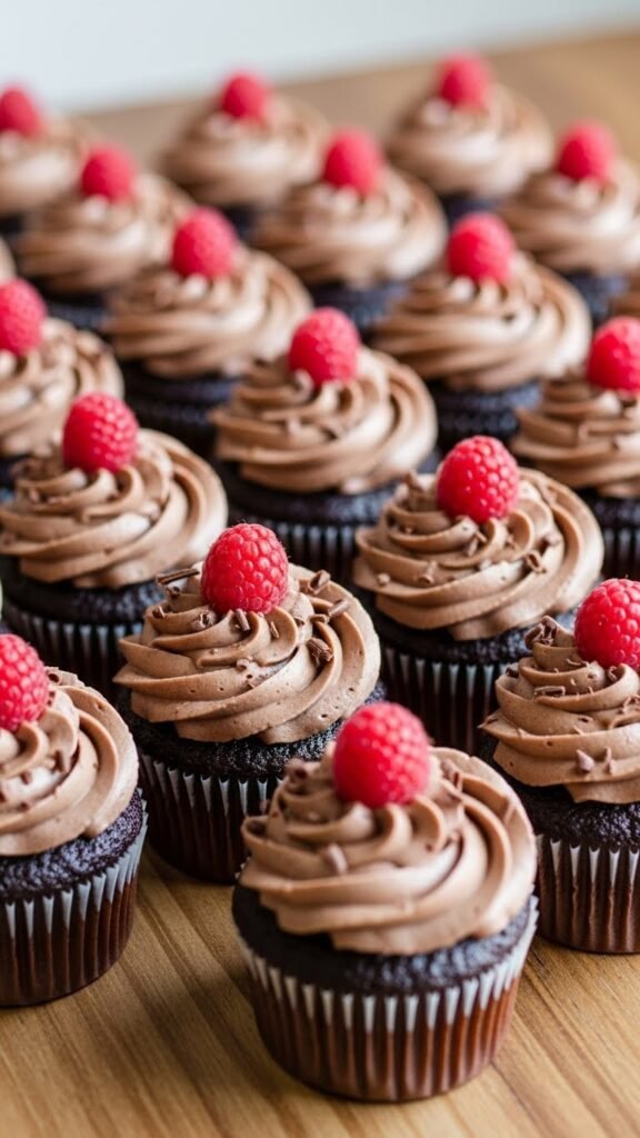 Chocolate Cream Dollop Cupcakes