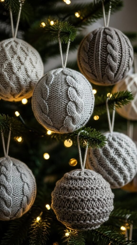 Knit Ball Ornaments