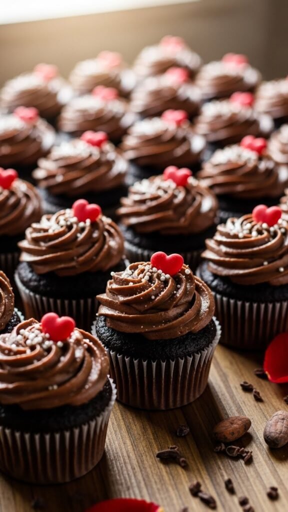 Chocolate Ganache Love Cupcakes