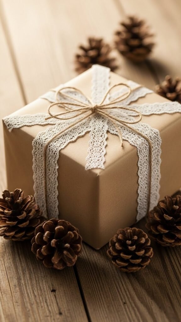 Layered Kraft Paper With Lace Trim