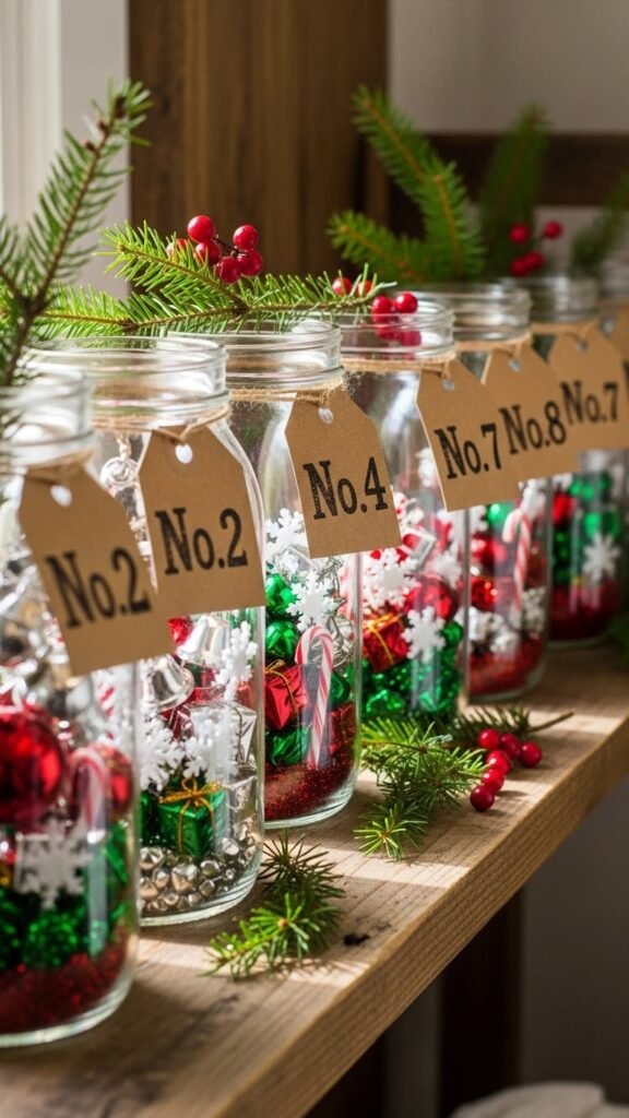 Mason Jar Countdown Shelf