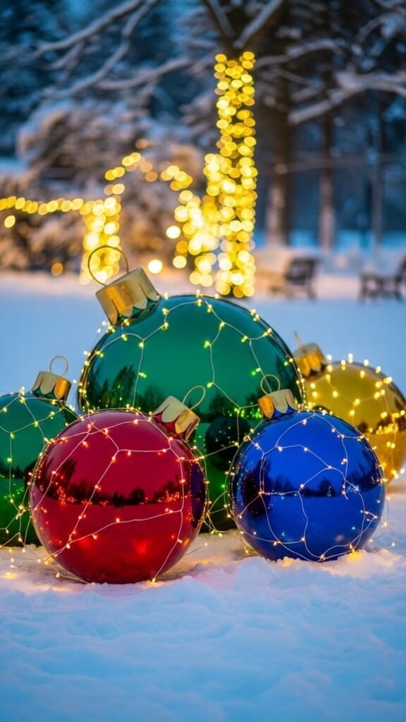 Oversized Garden Ornaments Made from Plastic Balls