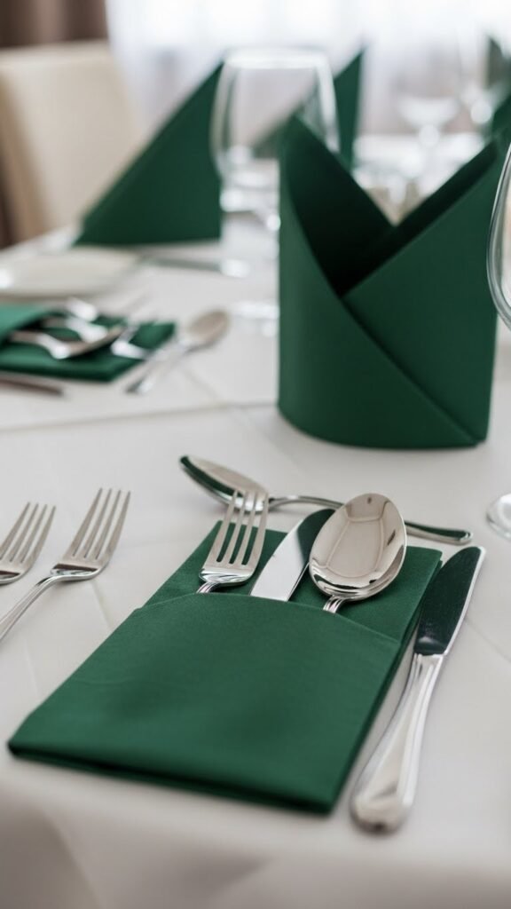 Forest Green Pocket Fold Napkins