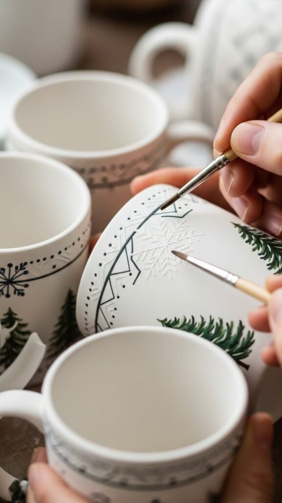  Hand-Painted Ceramic Mugs