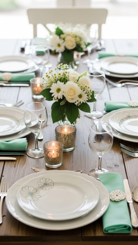 Mint Green Napkins For Spring Tables