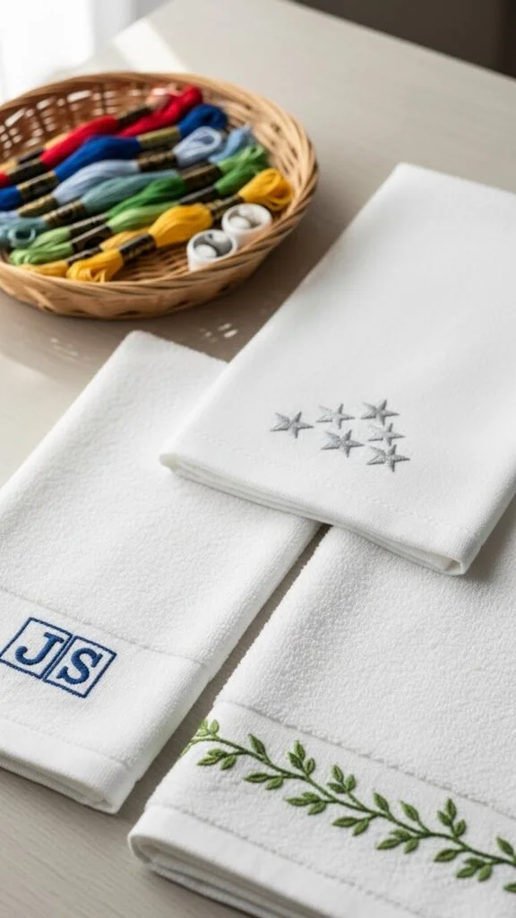 DIY Embroidered Hand Towels